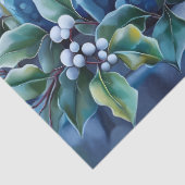 Elegant Blue Christmas Floral Candles Decoupage Tissuepapier (Detail)