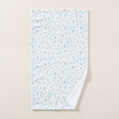 Elegant Blue Christmas Pattern Bad Handdoek (Handdoek)