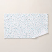 Elegant Blue Christmas Pattern Bad Handdoek (Handdoek)