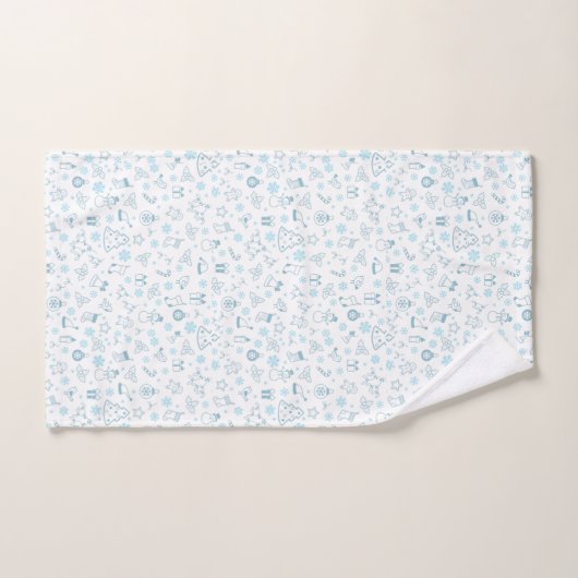 Elegant Blue  Christmas Pattern  Bad Handdoek (Handdoek)