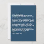 Elegant Blue Christmas Tree Holiday Kaart Design (Achterkant)