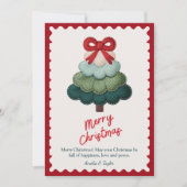 Elegant blue christmas tree personalized feestdagenkaart (Voorkant)