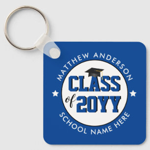 Elegant Blue Class of 2021 Afstuderen Afstuderen Sleutelhanger