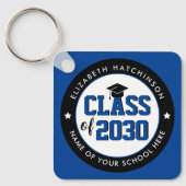 Elegant Blue Class of 2023 Afstuderen Afstuderen Sleutelhanger (Voorkant)