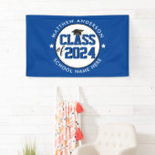 Elegant Blue Class of 2023 Graduation Party Spandoek (Insitu)