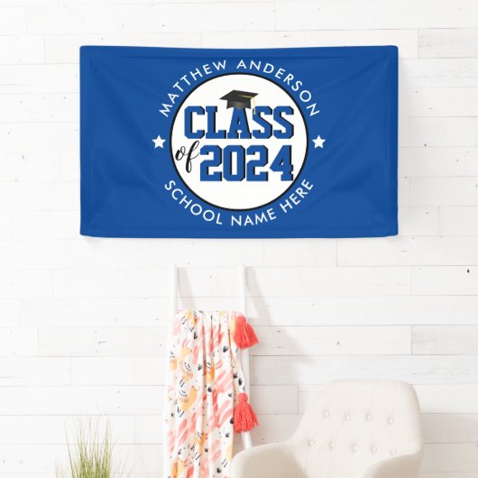 Elegant Blue Class of 2023 Graduation Party Spandoek (Insitu)