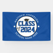 Elegant Blue Class of 2023 Graduation Party Spandoek (Horizontaal)
