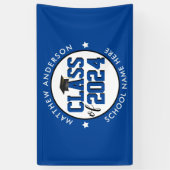 Elegant Blue Class of 2023 Graduation Party Spandoek (Verticaal)