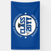 Elegant Blue Class of 2023 Graduation Party Spandoek (Verticaal)