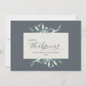 Elegant blue classic Holiday Thanksgiving Kaart (Voorkant)