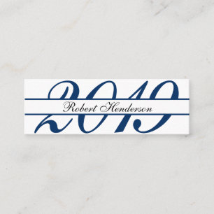 Elegant blue classic insert card afstuderen name contactkaartje