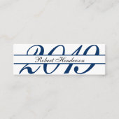 Elegant blue classic insert card afstuderen name contactkaartje (Voorkant)