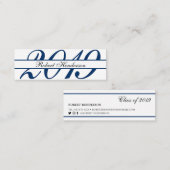 Elegant blue classic insert card afstuderen name contactkaartje (Voorkant / Achterkant)