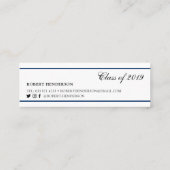 Elegant blue classic insert card afstuderen name contactkaartje (Achterkant)