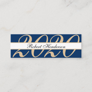 Elegant blue classic insert card afstuderen name contactkaartje