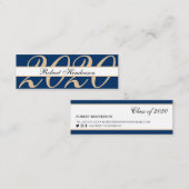 Elegant blue classic insert card afstuderen name contactkaartje (Voorkant / Achterkant)