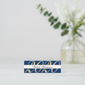 Elegant blue classic insert card afstuderen name contactkaartje (Staand voorkant)