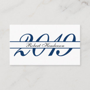 Elegant blue classic insert card afstuderen name contactkaartje
