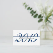 Elegant blue classic insert card afstuderen name contactkaartje (Staand voorkant)