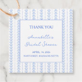 Elegant Blue Coastal Chic Vrijgezellenfeest Bedank Bedankjes Labels (Voorkant)