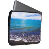 Elegant Blue Coastal Waves Computer Hoesje Laptop Sleeve (Voorkant Rechts)
