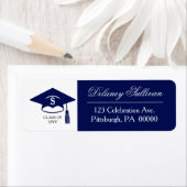 Elegant Blue College afstuderen retouradres Etiket (Insitu)