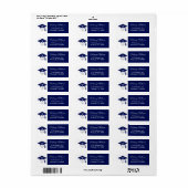 Elegant Blue College afstuderen retouradres Etiket (Full Sheet)