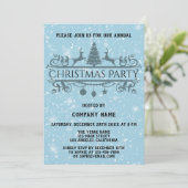 Elegant Blue Company Holiday kerstparty Snow Kaart (Staand voorkant)