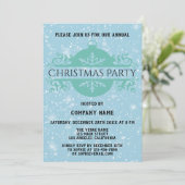 Elegant Blue Company Holiday kerstparty Snow Kaart (Staand voorkant)