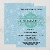 Elegant Blue Company Holiday kerstparty Snow Kaart (Voorkant / Achterkant)
