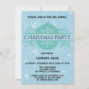 Elegant Blue Company Holiday kerstparty Snow Kaart