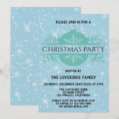 Elegant Blue Company Holiday kerstparty Snow Kaart (Voorkant / Achterkant)