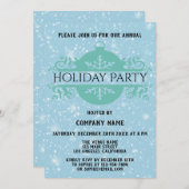 Elegant Blue Company kerst-feestdag Snow Kaart (Voorkant / Achterkant)