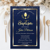 Elegant Blue Confetti Baptisme Kaart