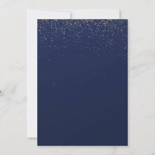 Elegant Blue Confetti Baptisme Kaart (Achterkant)