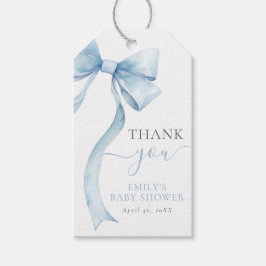 Elegant Blue Coquette Bow Boy Baby Shower Cadeaulabel