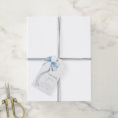 Elegant Blue Coquette Bow Boy Baby Shower Cadeaulabel (Met Touw)