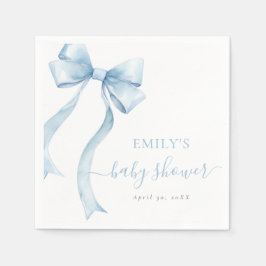 Elegant Blue Coquette Bow Boy Baby Shower Servet