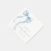 Elegant Blue Coquette Bow Boy Baby Shower Servet (Hoek)