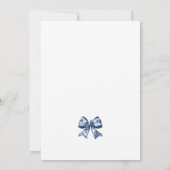 Elegant Blue Coquette Bow Graduation Party Kaart (Achterkant)