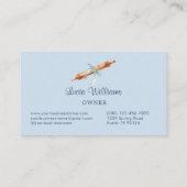 Elegant Blue Coquette Bow Utensils Bakery Visitekaartje (Achterkant)