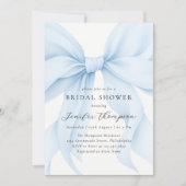 Elegant Blue Coquette Bow Vrijgezellenfeest Kaart (Voorkant)