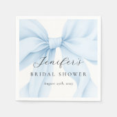 Elegant Blue Coquette Bow Vrijgezellenfeest Servet (Voorkant)