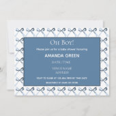 Elegant Blue Coquette Bows Boy Baby shower Kaart (Voorkant)
