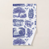Elegant  Blue Country Pastoral Toile Bad Handdoek (Handdoek)
