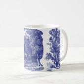 Elegant  Blue Country Pastoral Toile Koffiemok (Voorkant rechts)