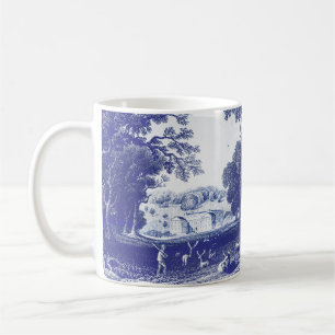 Elegant  Blue Country Pastoral Toile Koffiemok
