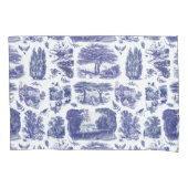 Elegant  Blue Country Pastoral Toile Kussensloop (Voorkant)