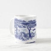 Elegant  Blue Country Pastoral Toile Mill Koffiemok (Voorkant links)