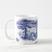 Elegant  Blue Country Pastoral Toile Mill Koffiemok (Links)